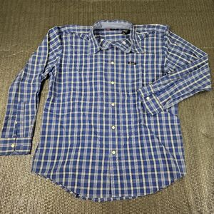 Chaps Easy Care Plaid Dress Shirt Men's Sz L Multicolor Button Up Long Sleeve